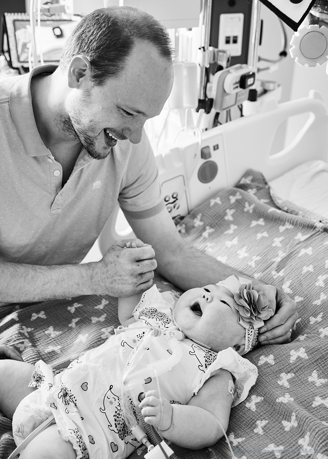 Black and white of Daddy and Constance smiling